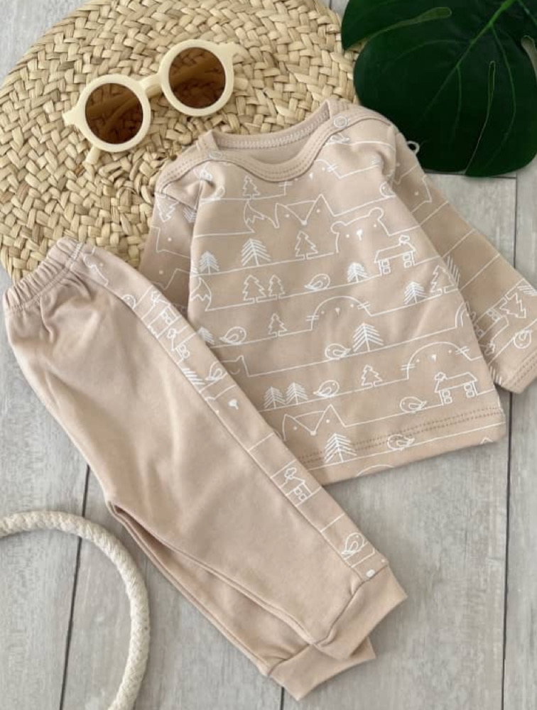 ست دورس و شلوار طرح گنجشک