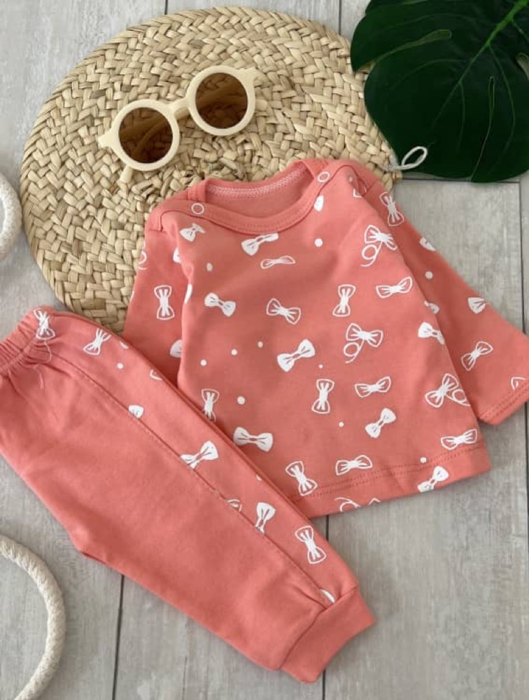 ست دورس و شلوار طرح پاپیون