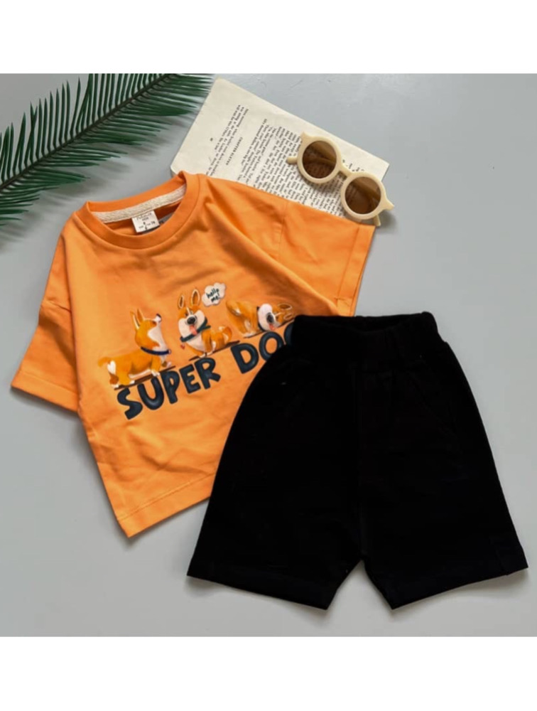 ست تیشرت و شلوارک چاپی