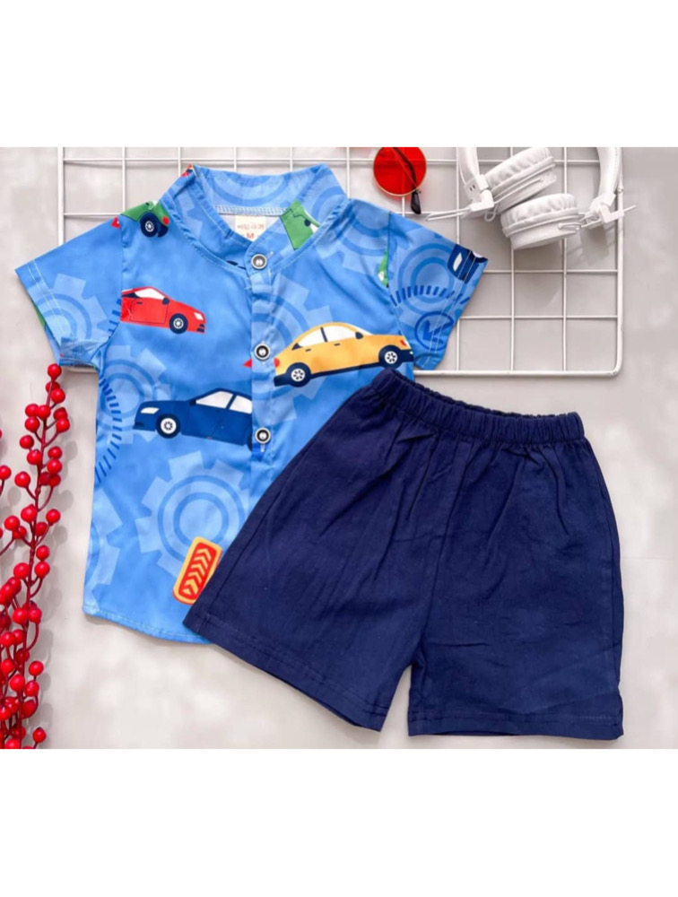 ست پیراهن و شلوارک طرح ماشین