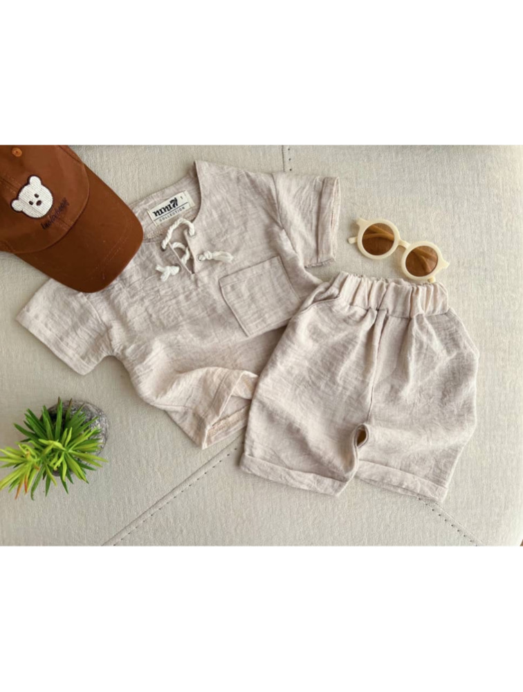 ست تیشرت و شلوارک لینن