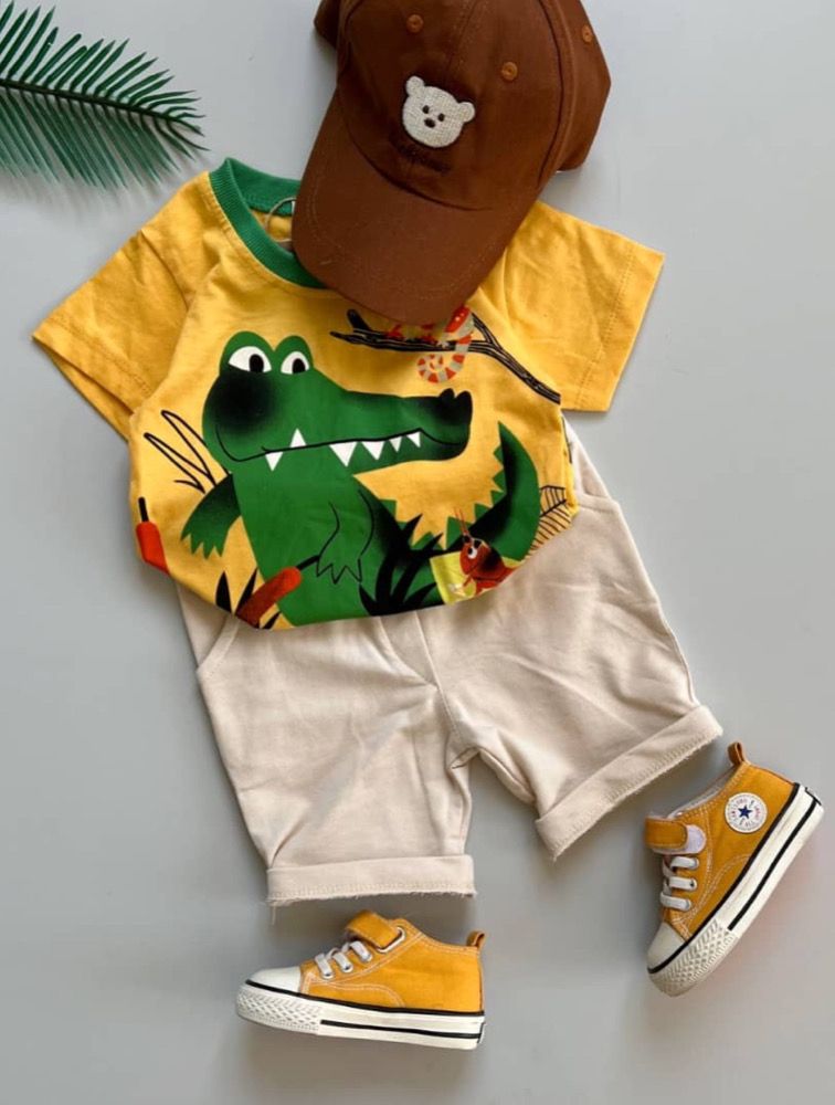 ست تیشرت و شلوارک تمساح