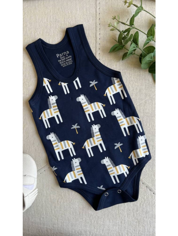 زیردکمه رکابی سرمه ای طرح گورخر