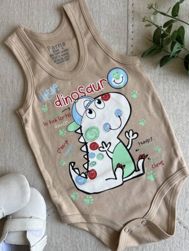 زیردکمه رکابی کرمی طرح دایناسور