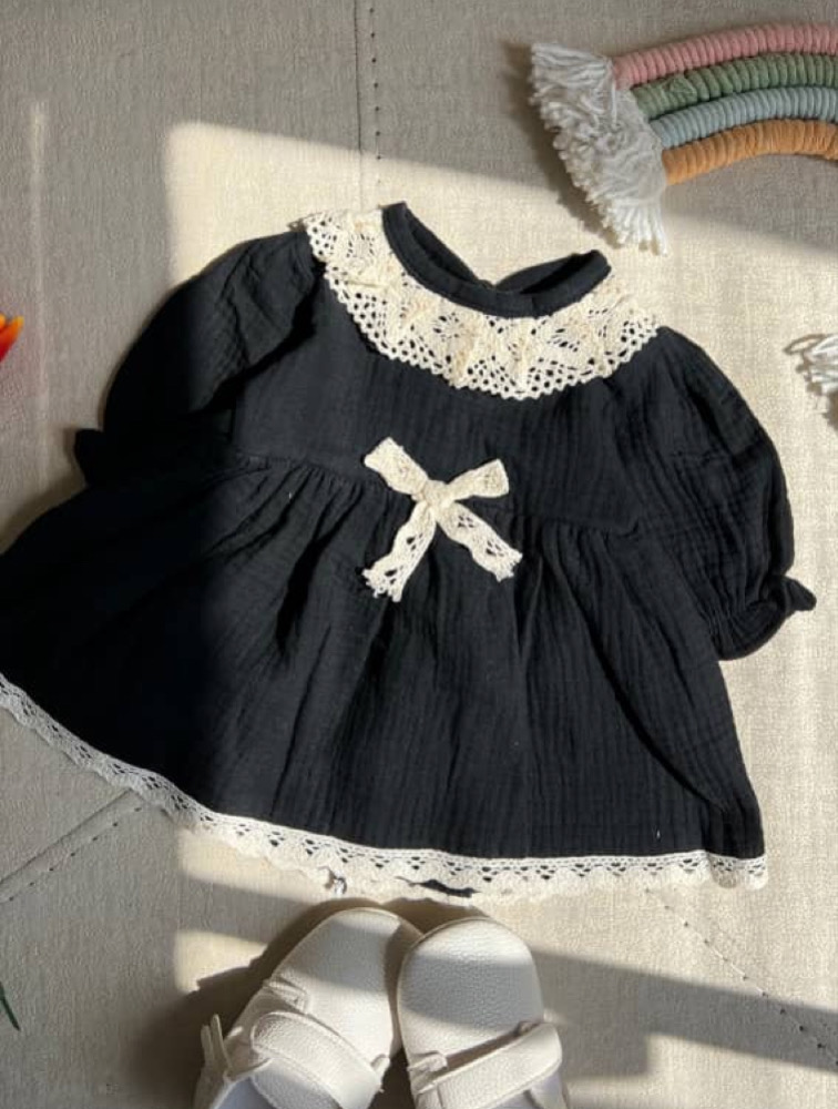 پیراهن موسلین کمردار