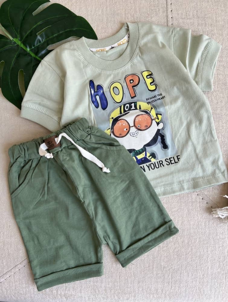 ست تیشرت و شلوارک طرح hope