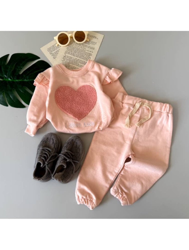 ست دورس و شلوار کالباسی طرح قلب