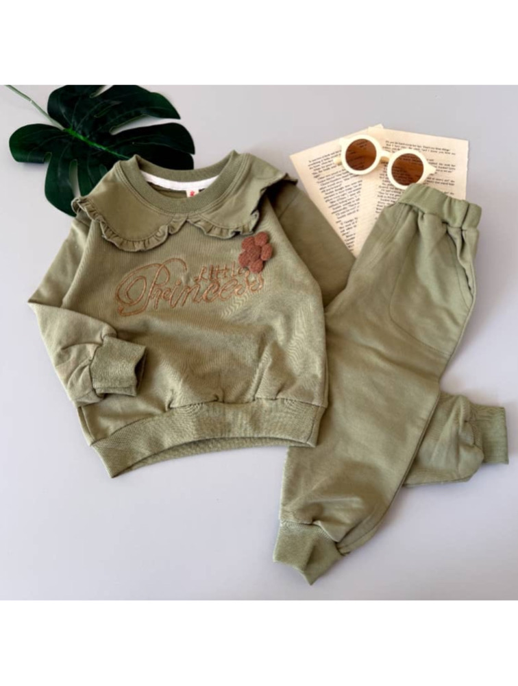 ست دورس و شلوار گلدوزی شده سبز