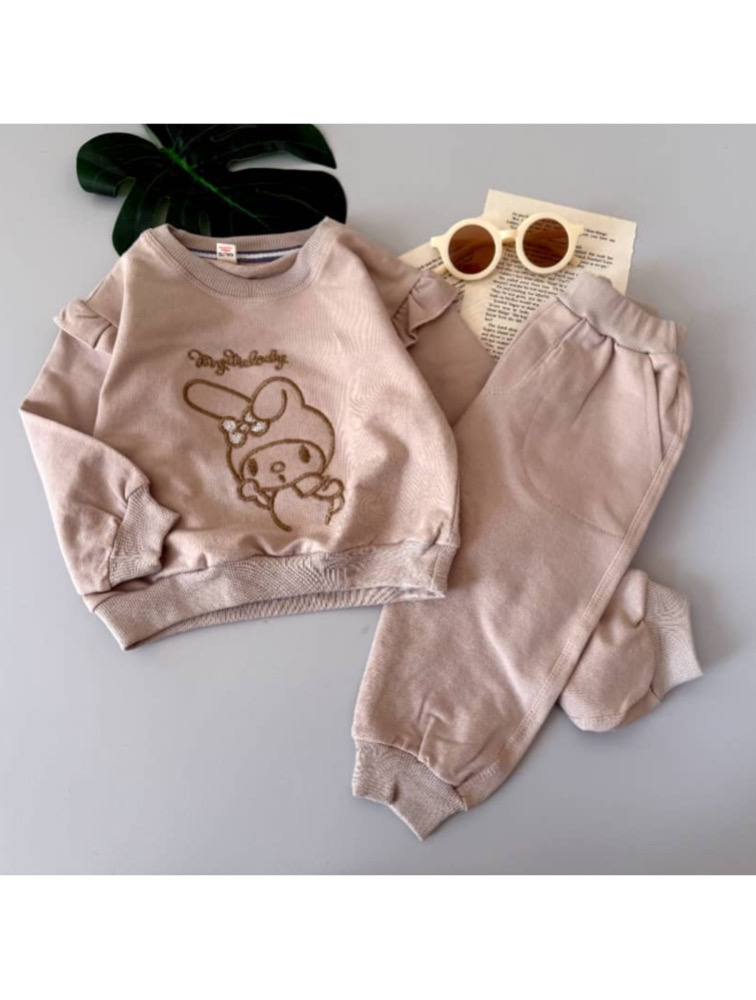 ست دورس و شلوار تکه دوزی شده کرمی