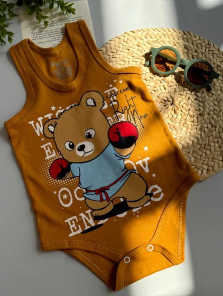 زیردکمه رکابی خردلی طرح تدی بوکسور