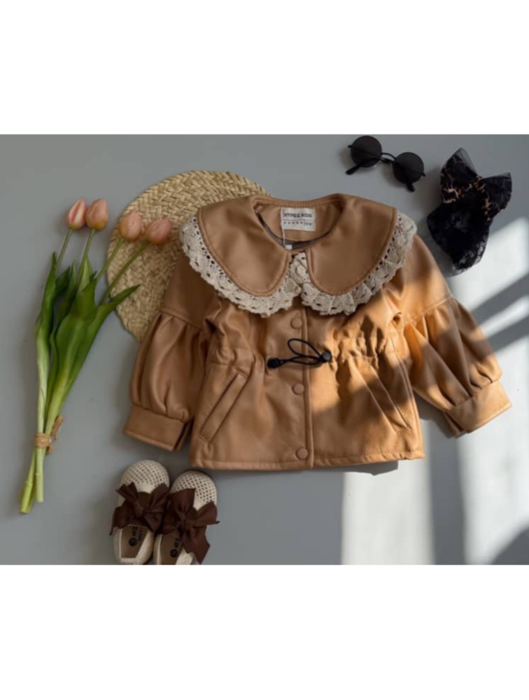 کت چرم دخترانه شتری