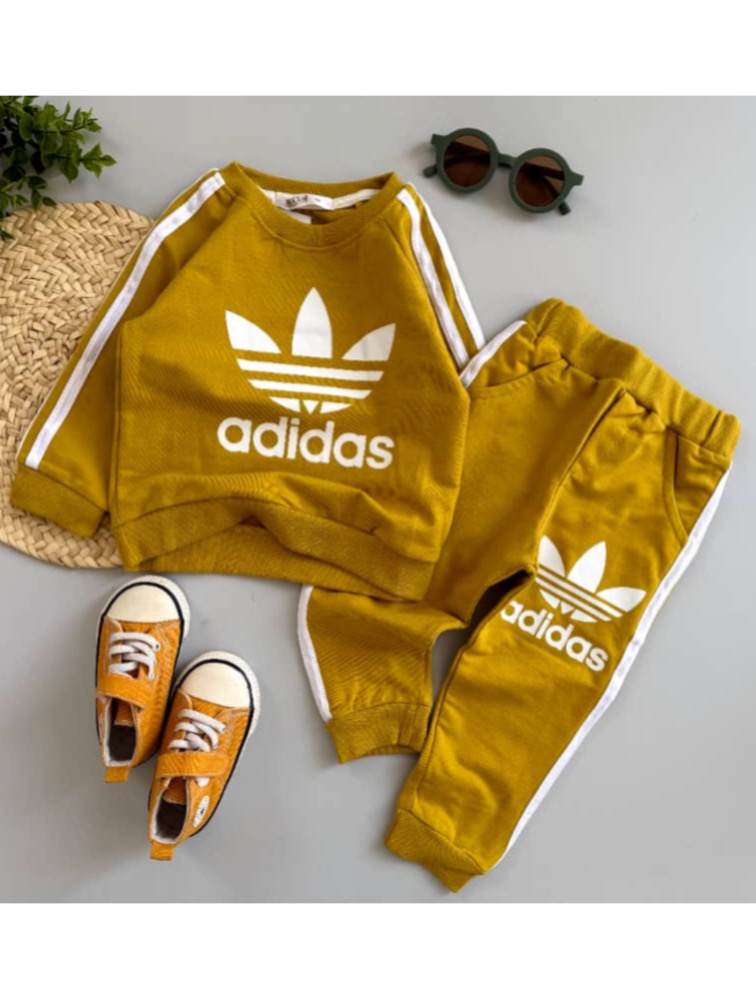 ست دورس و شلوار اسپرت خردلی آدیداس