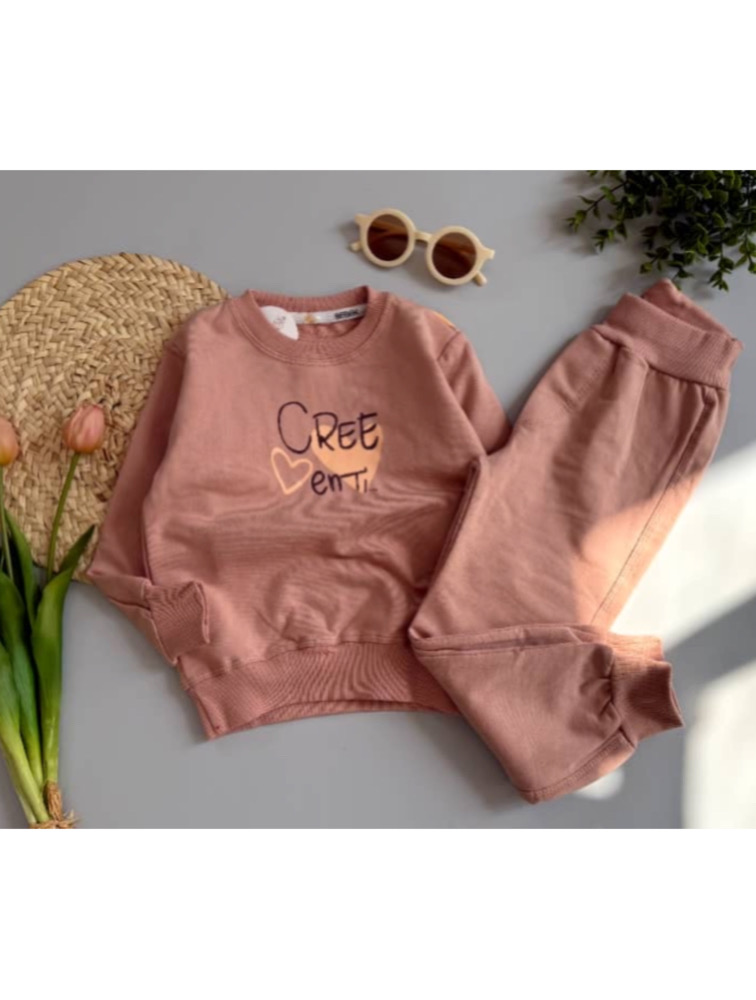 ست دورس و شلوار گلبهی طرح قلب