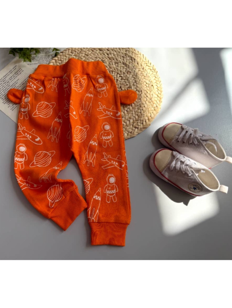 شلوار دوفاق نارنجی طرح دار