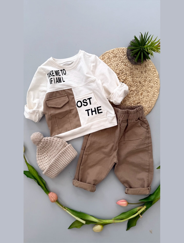 ست دورس شلوار مام نسکافه ای